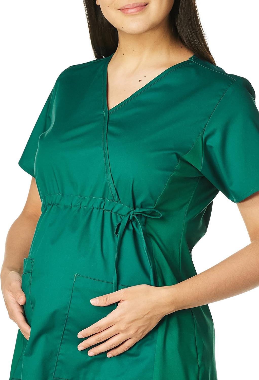imageWink WonderWORK Scrubs for Maternity Mock Wrap Scrub TopsHunter