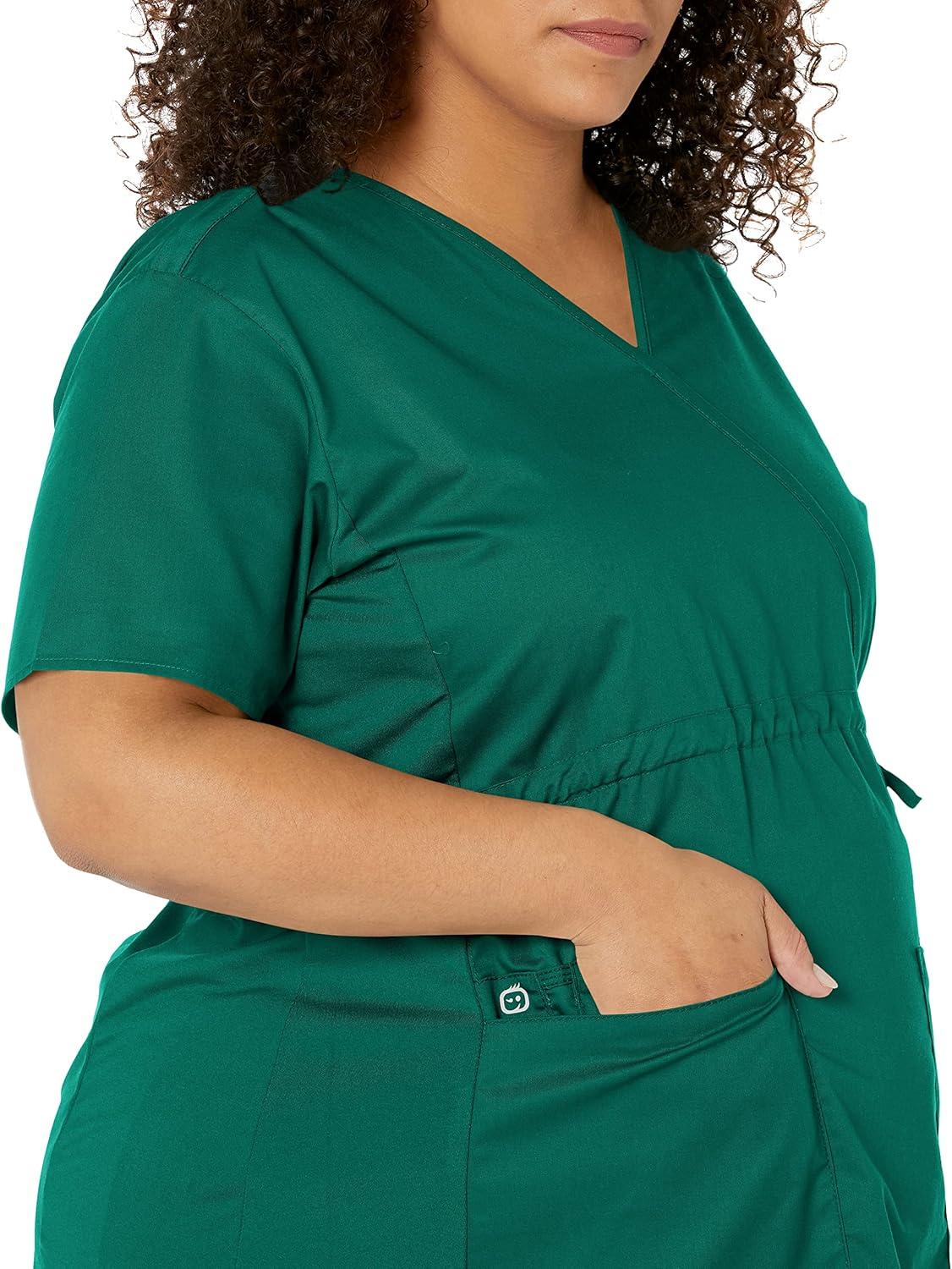 imageWink WonderWORK Scrubs for Maternity Mock Wrap Scrub TopsHunter
