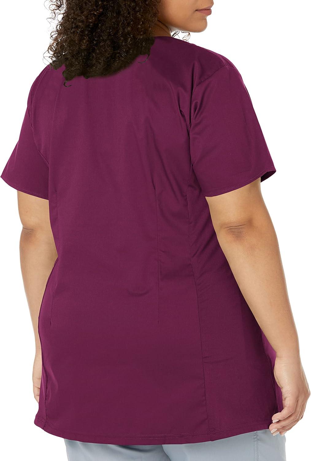 imageWink WonderWORK Scrubs for Maternity Mock Wrap Scrub TopsWine
