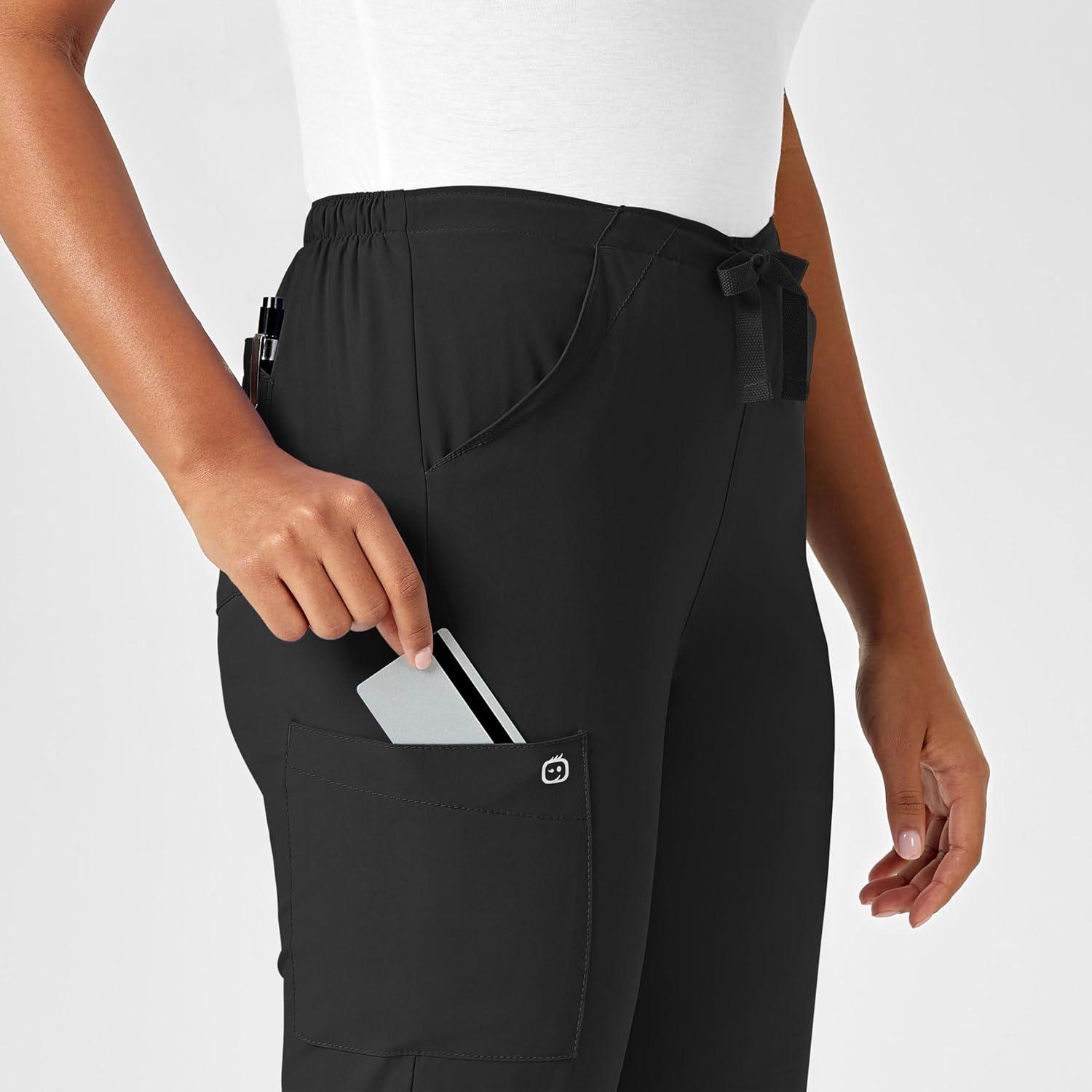 imageWonderWink Petite Womens Drawstring PantBlack