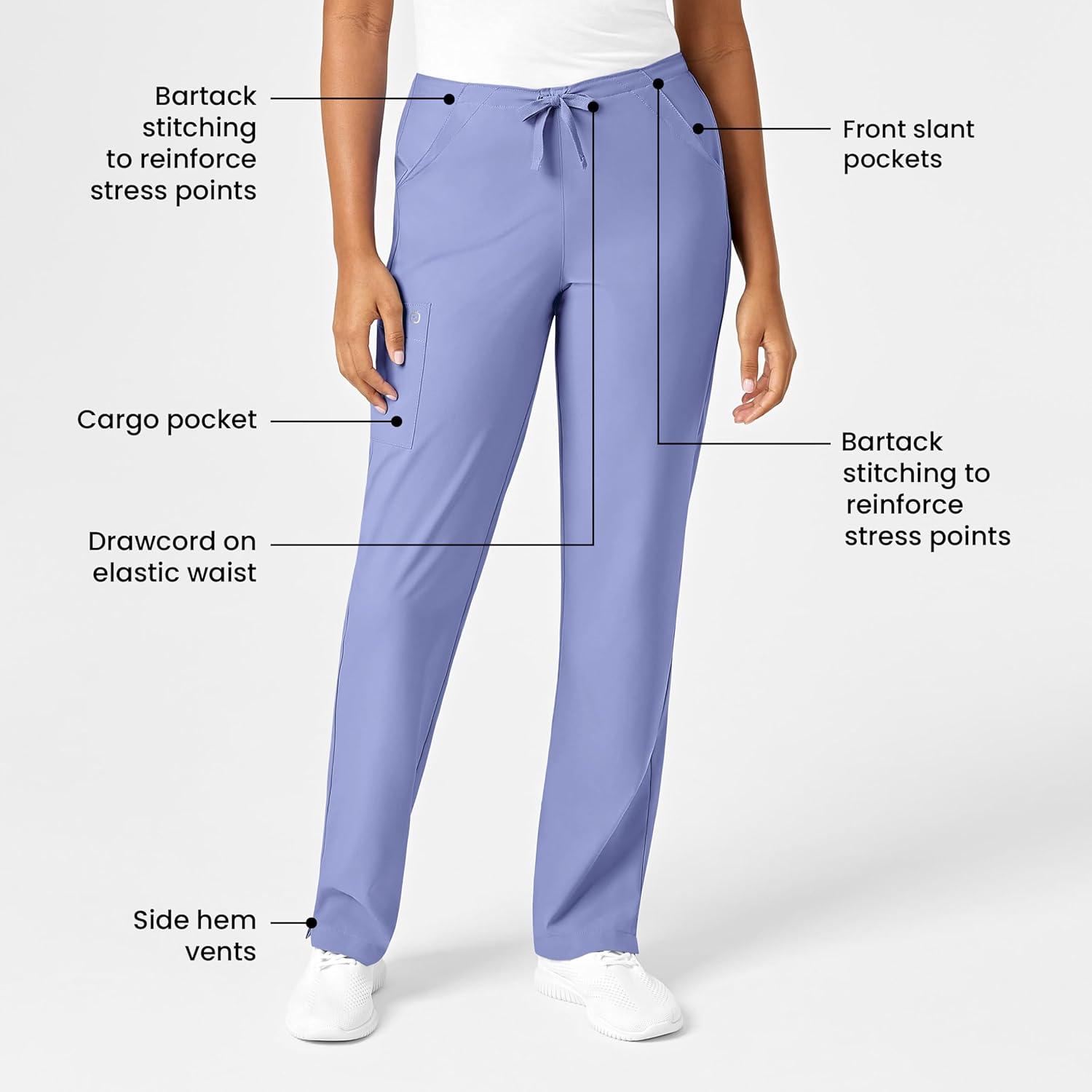 imageWonderWink Petite Womens Drawstring PantCeil Blue