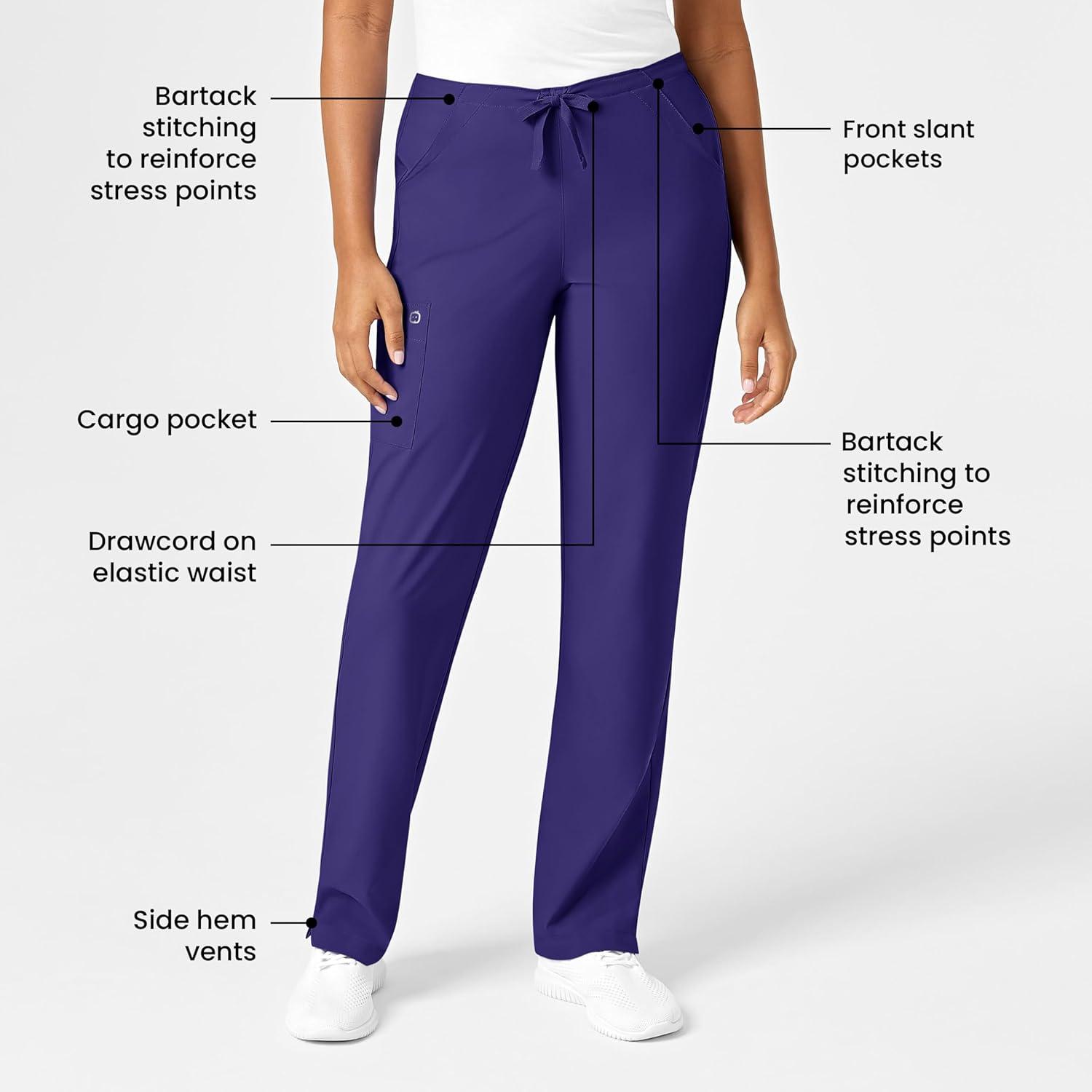 imageWonderWink Petite Womens Drawstring PantGrape