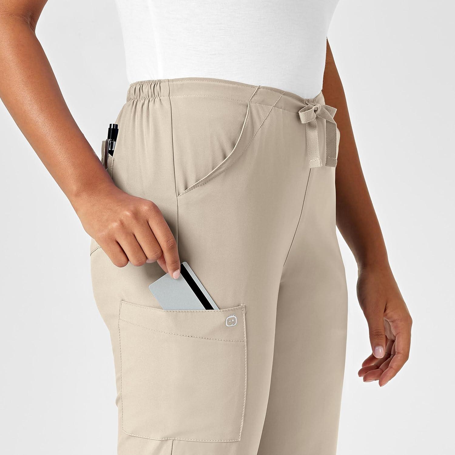 imageWonderWink Petite Womens Drawstring PantKhaki