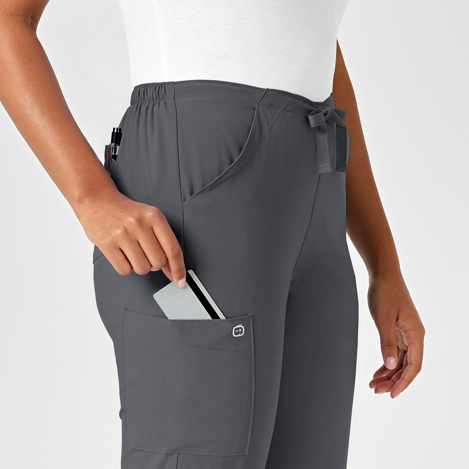 imageWonderWink Petite Womens Drawstring PantPewter