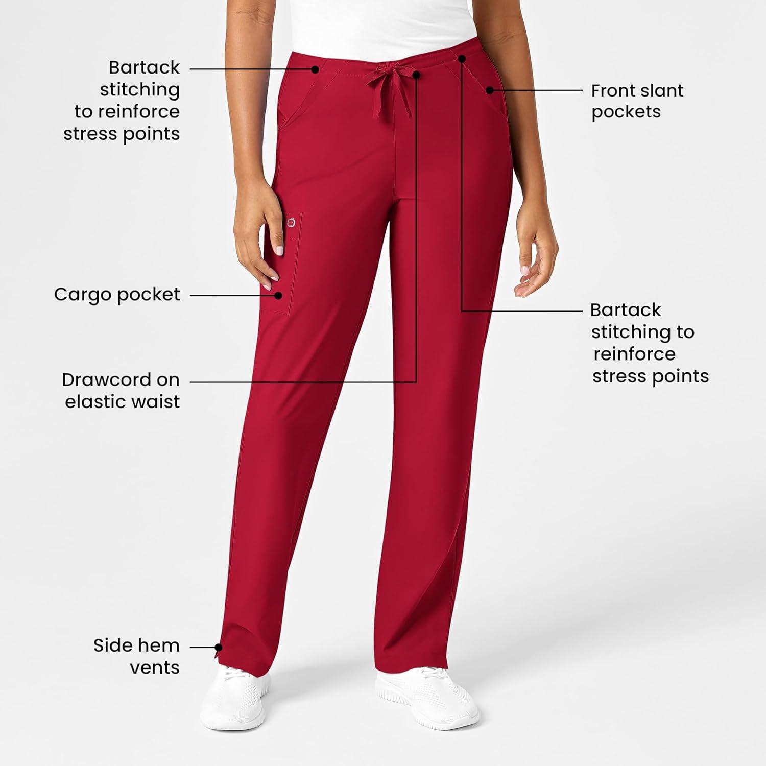 imageWonderWink Petite Womens Drawstring PantRed
