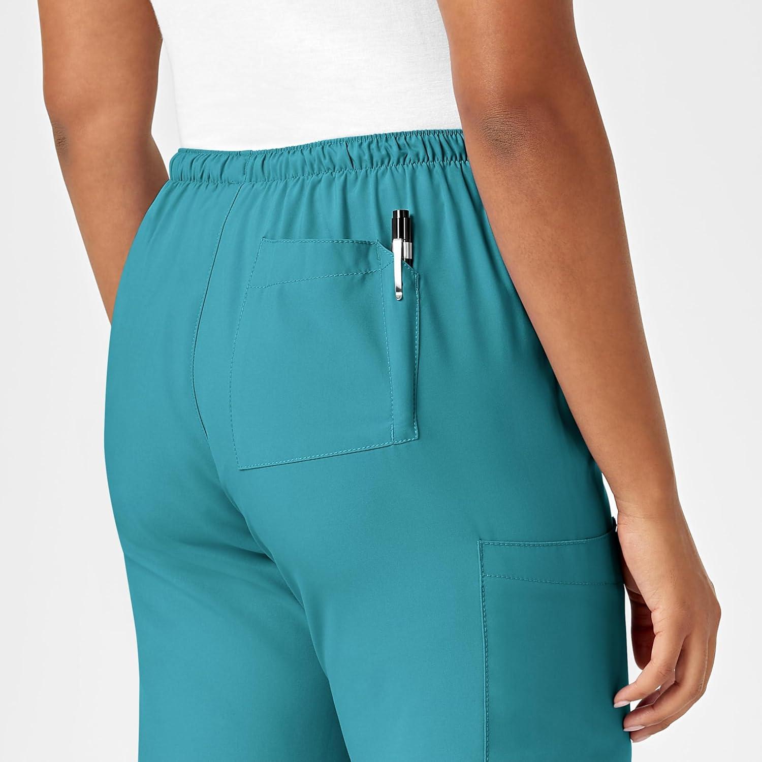imageWonderWink Petite Womens Drawstring PantTeal Blue