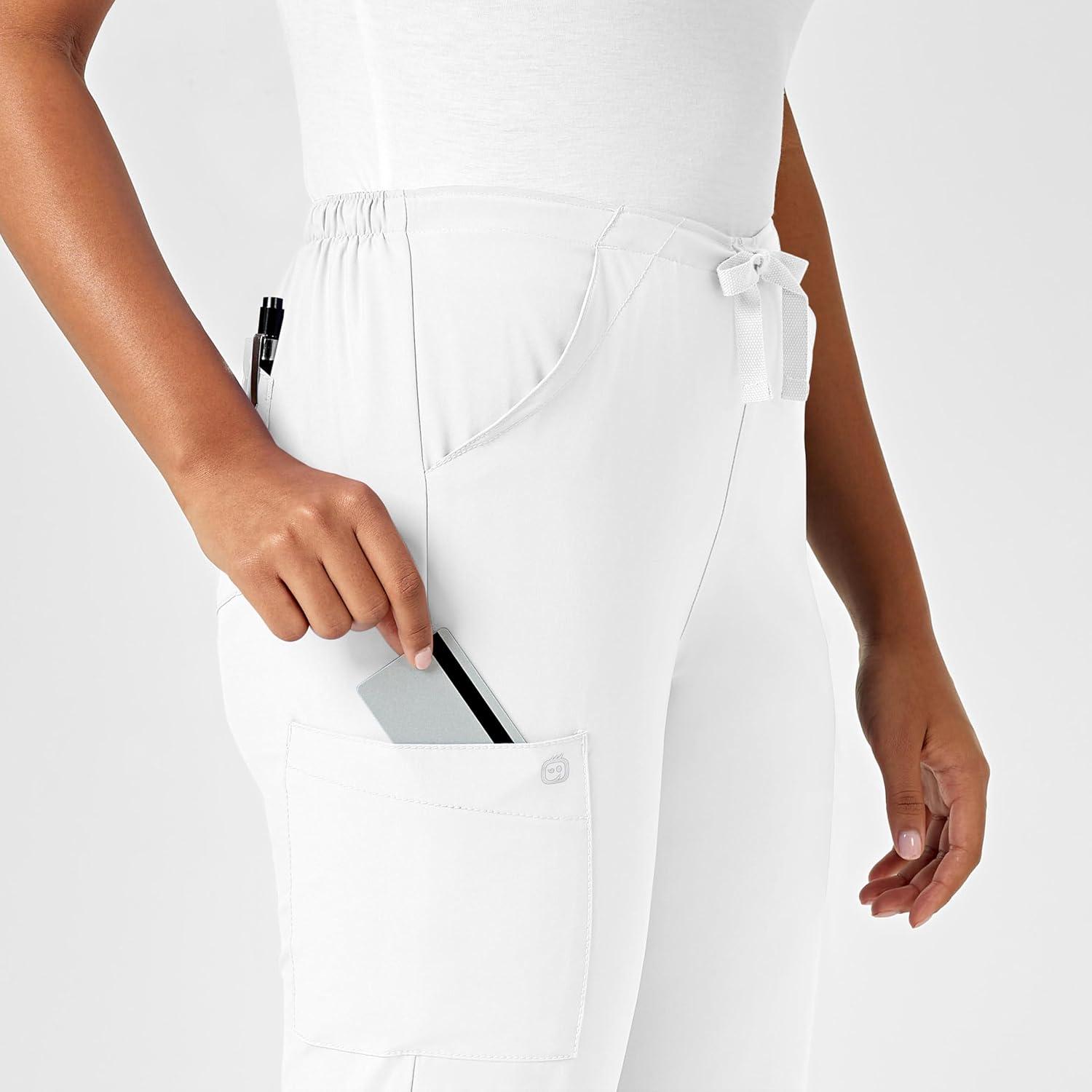 imageWonderWink Petite Womens Drawstring PantWhite