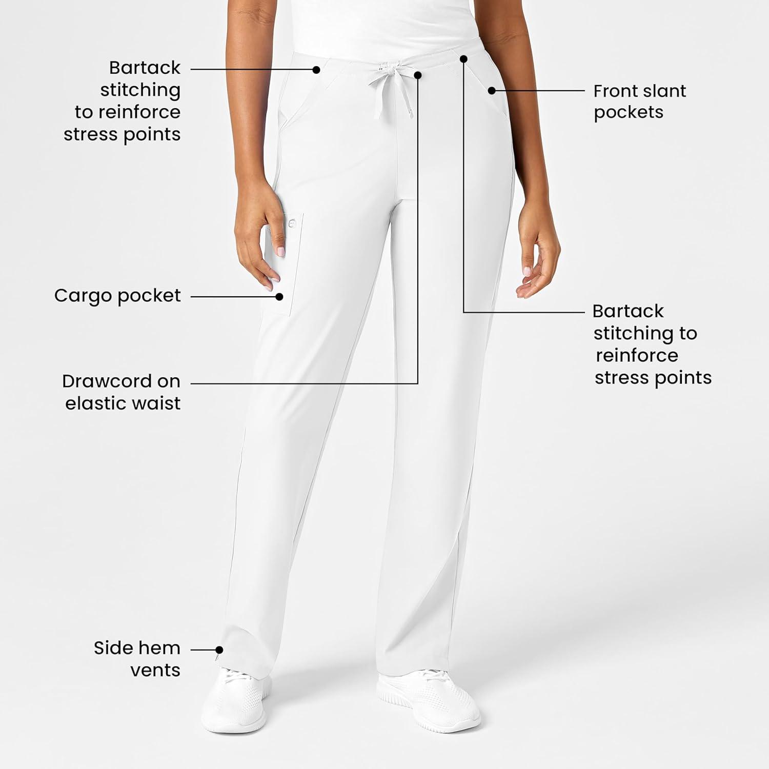 imageWonderWink Petite Womens Drawstring PantWhite