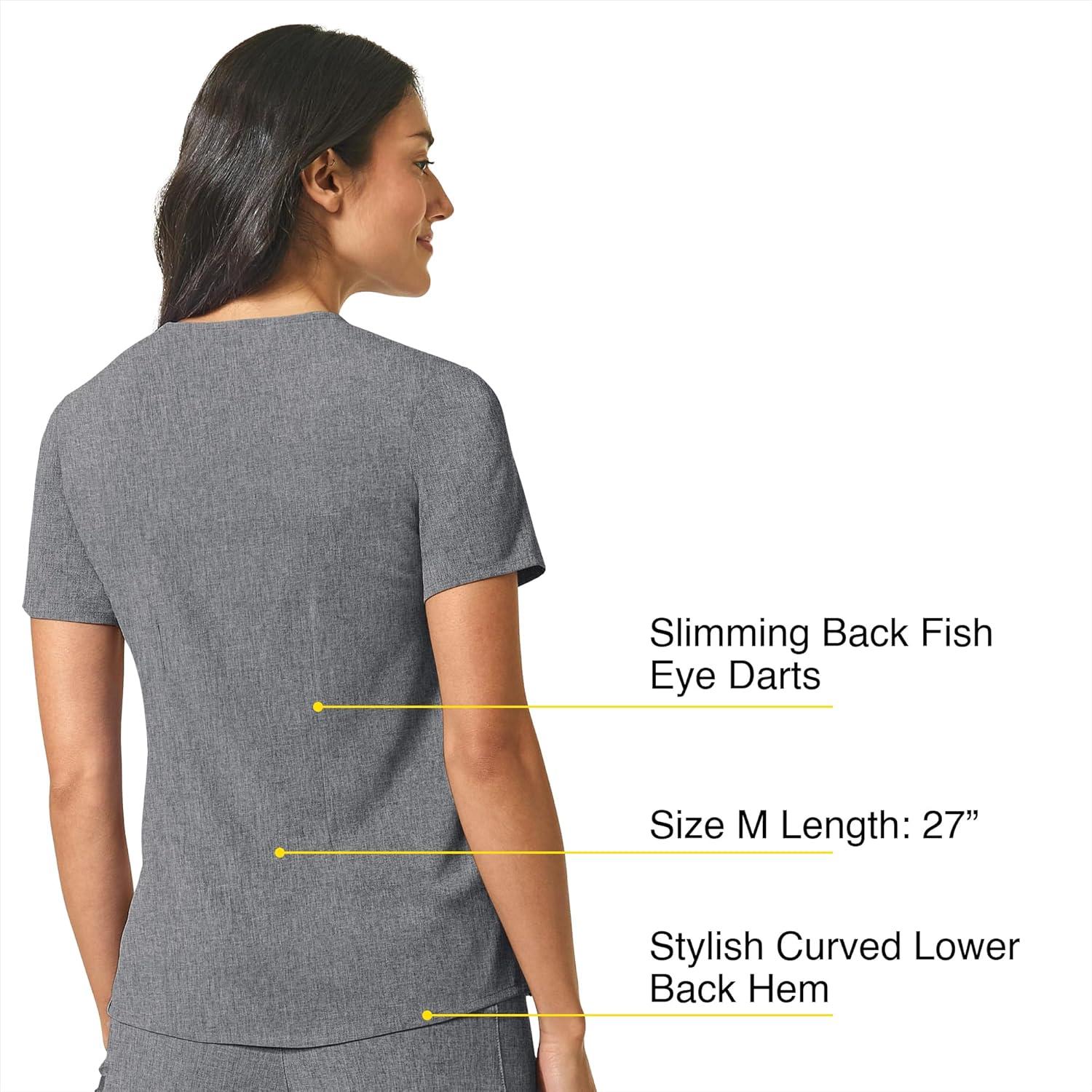 imageWonderWink Womens Mandarin Collar Tuckin TopGrey Heather