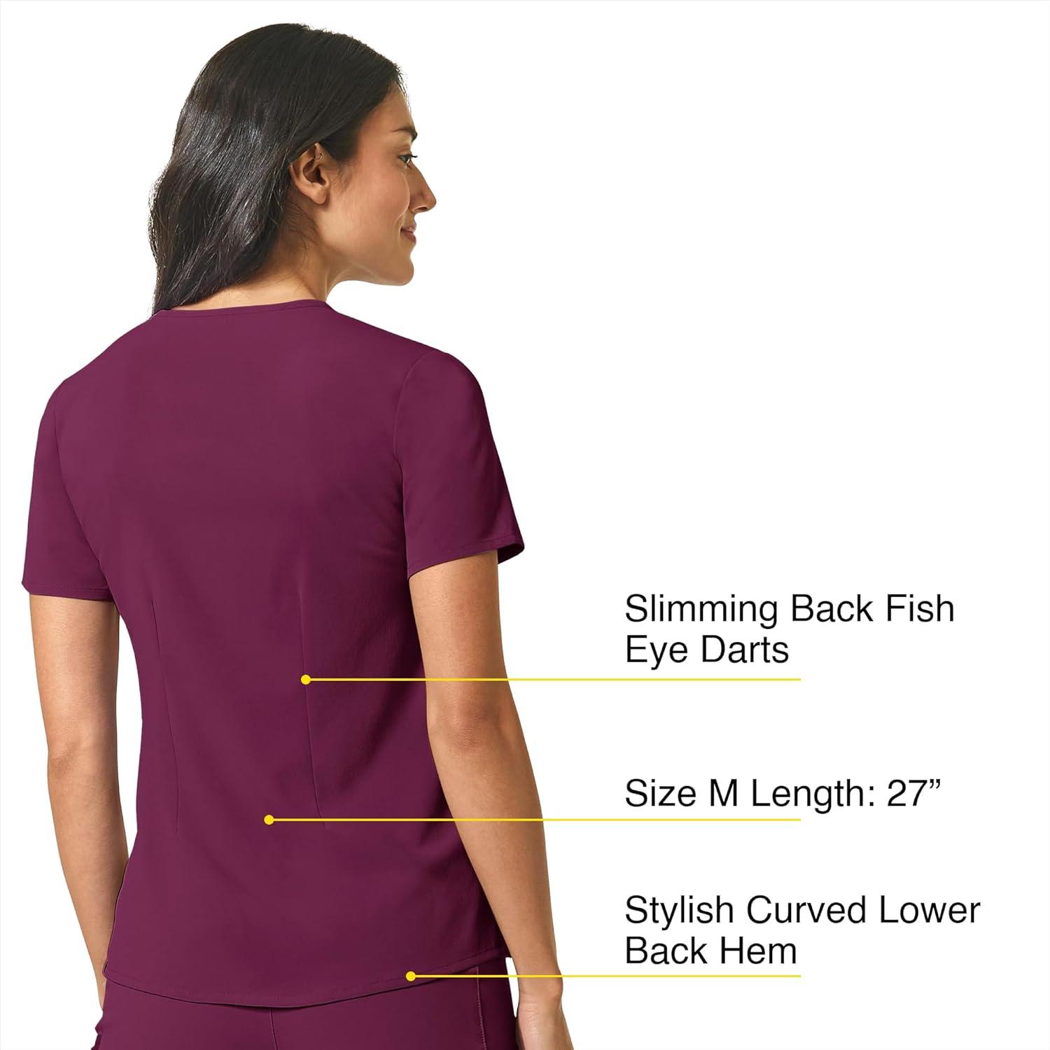 imageWonderWink Womens Mandarin Collar Tuckin TopWine