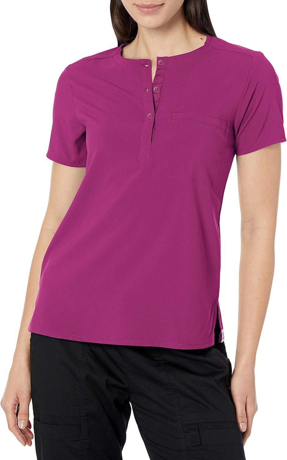 imageWonderWink Womens Mandarin Collar Tuckin TopWine