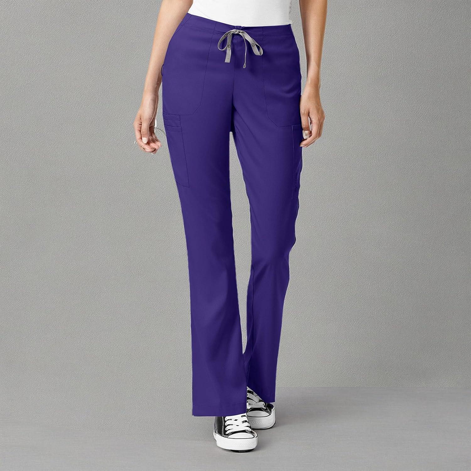 imageWonderWink Womens Moderate Flare Leg Cargo PantGrape