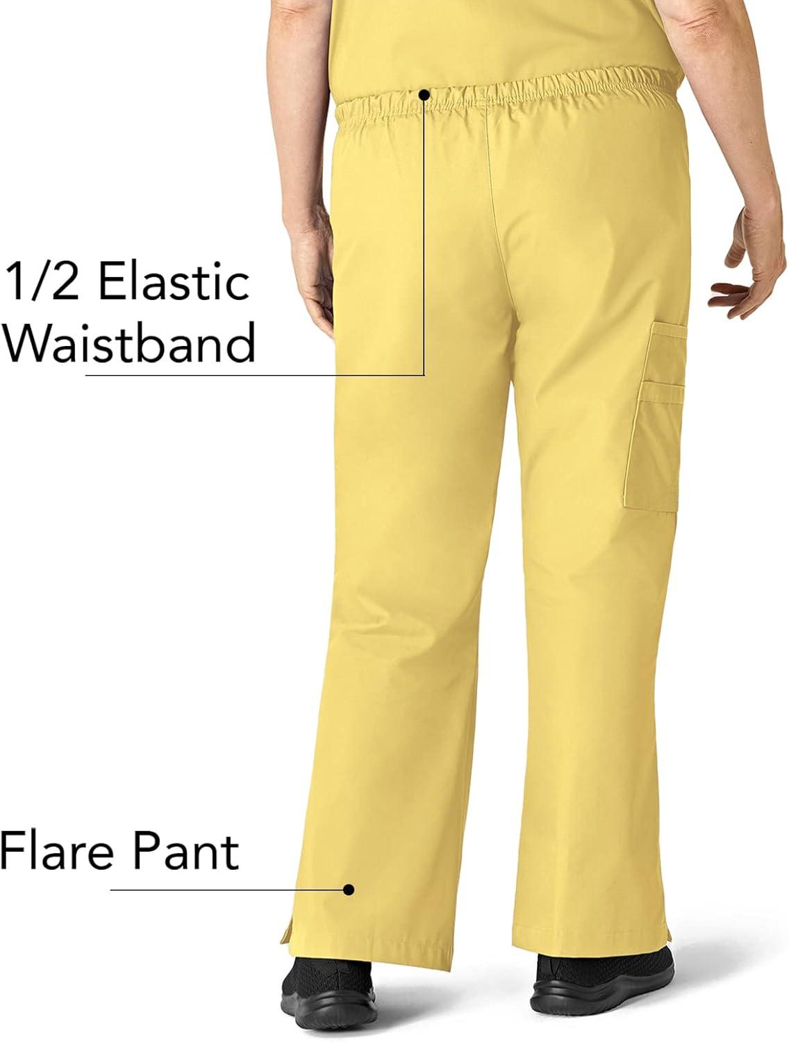 imageWonderWink Womens Moderate Flare Leg Cargo PantYellow