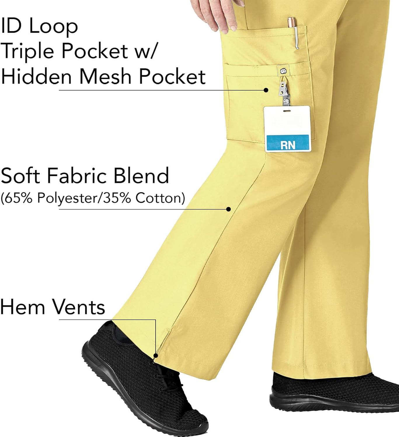 imageWonderWink Womens Moderate Flare Leg Cargo PantYellow