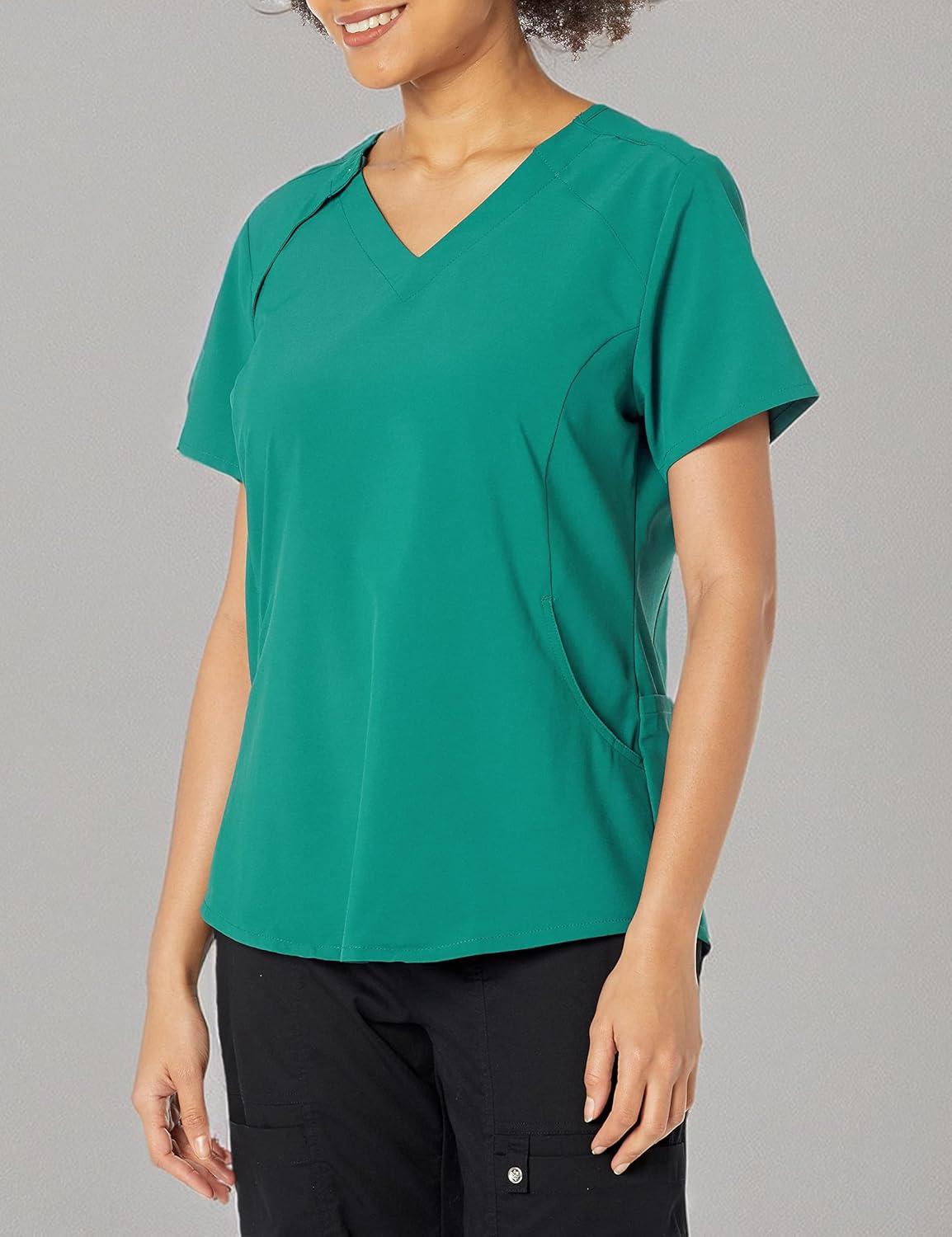 imageWonderWink Womens Renew Womens Zip Accent Scrub TopHunter