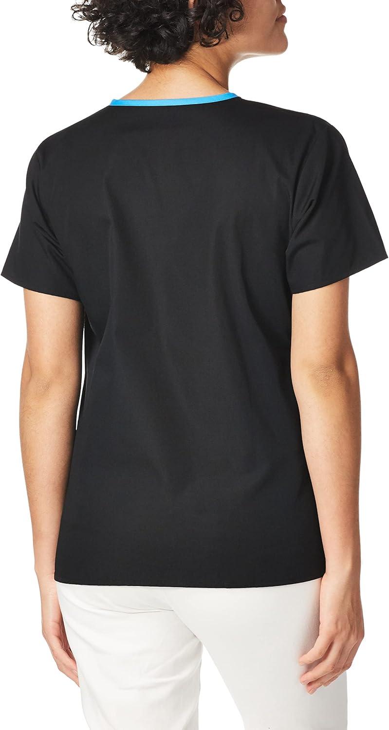 imageWonderWink Womens Scrubs Charlie 5 Pocket YNeck Wrap TopBlack