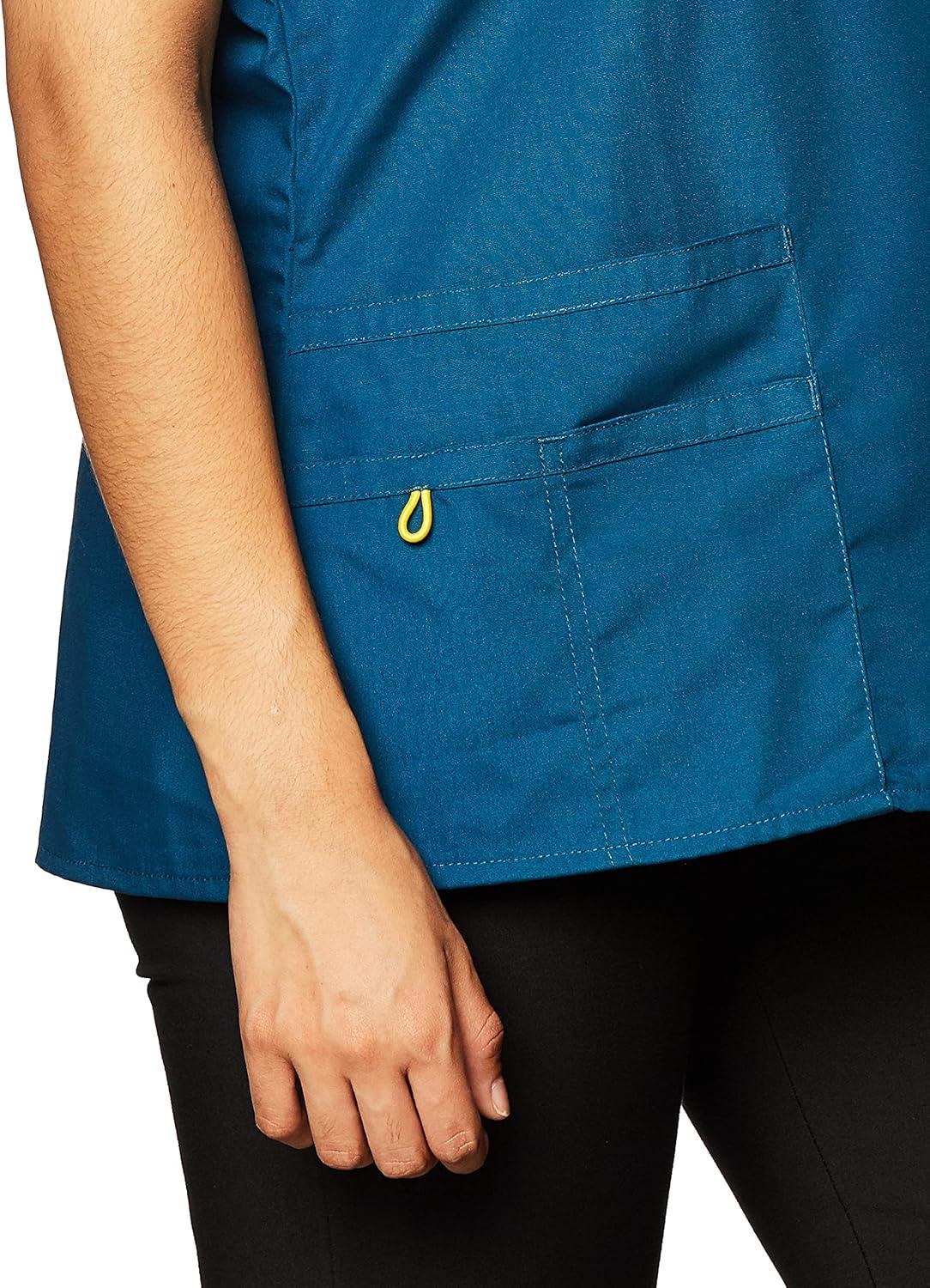 imageWonderWink Womens Scrubs Charlie 5 Pocket YNeck Wrap TopCaribbean