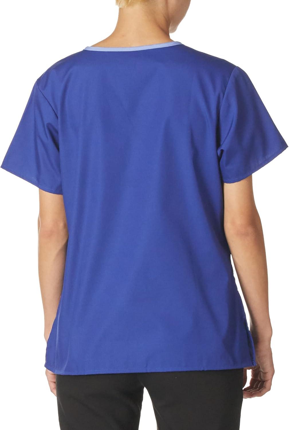 imageWonderWink Womens Scrubs Charlie 5 Pocket YNeck Wrap TopGalaxy Blue