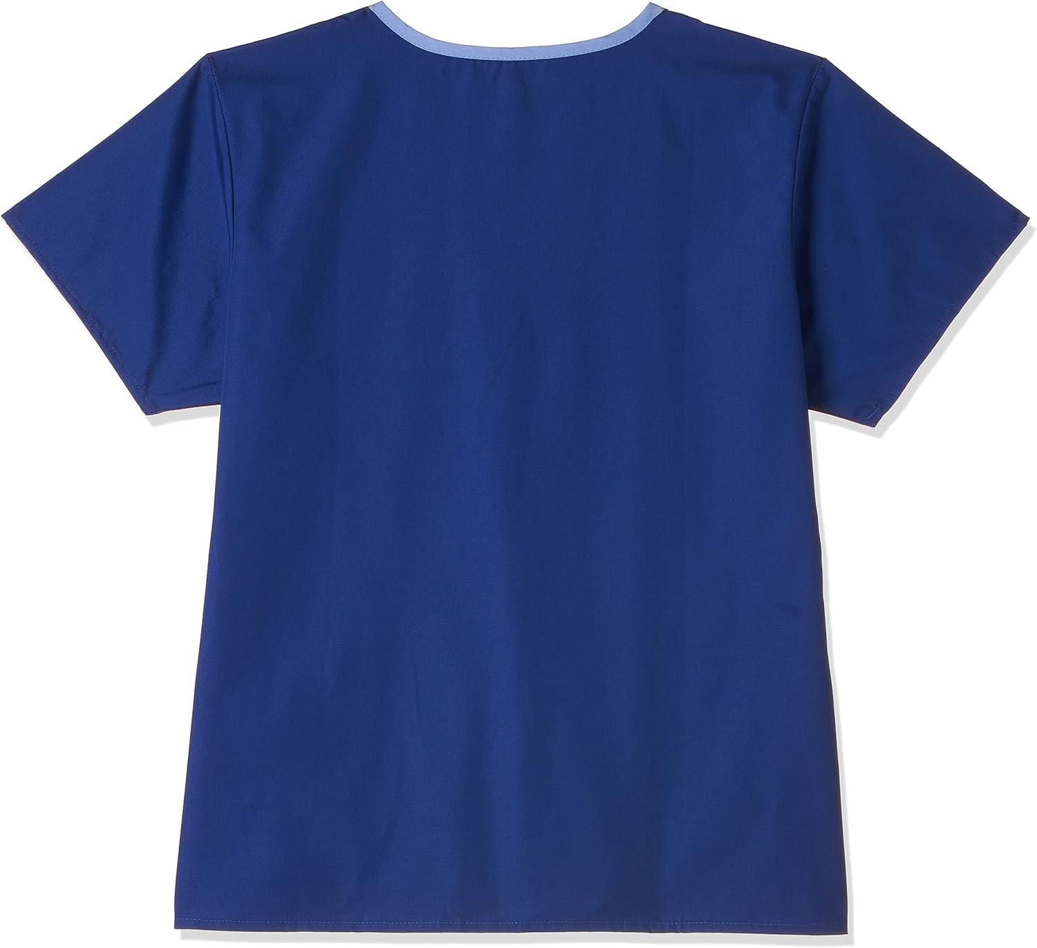 imageWonderWink Womens Scrubs Charlie 5 Pocket YNeck Wrap TopGalaxy Blue