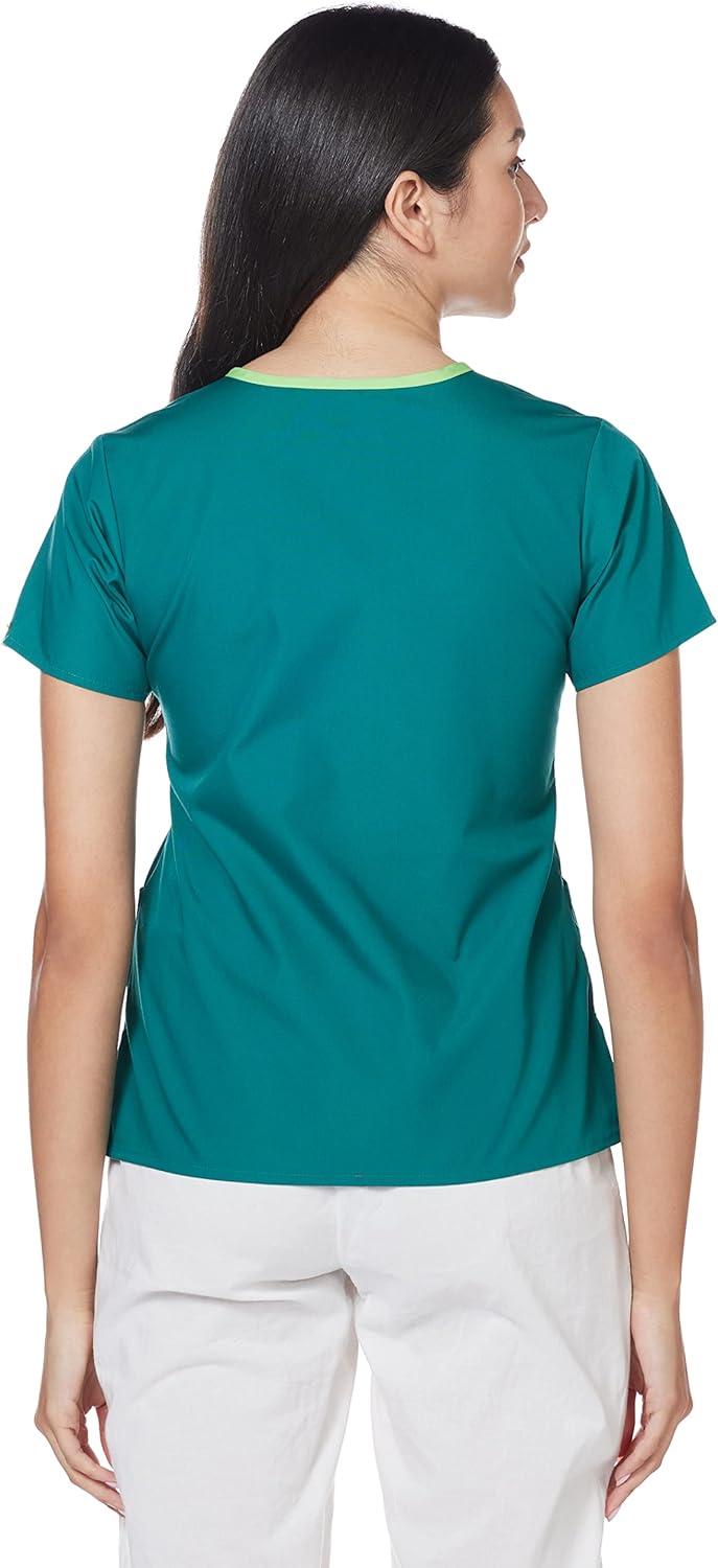 imageWonderWink Womens Scrubs Charlie 5 Pocket YNeck Wrap TopHunter Green
