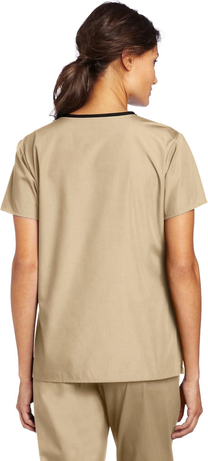 imageWonderWink Womens Scrubs Charlie 5 Pocket YNeck Wrap TopKhaki