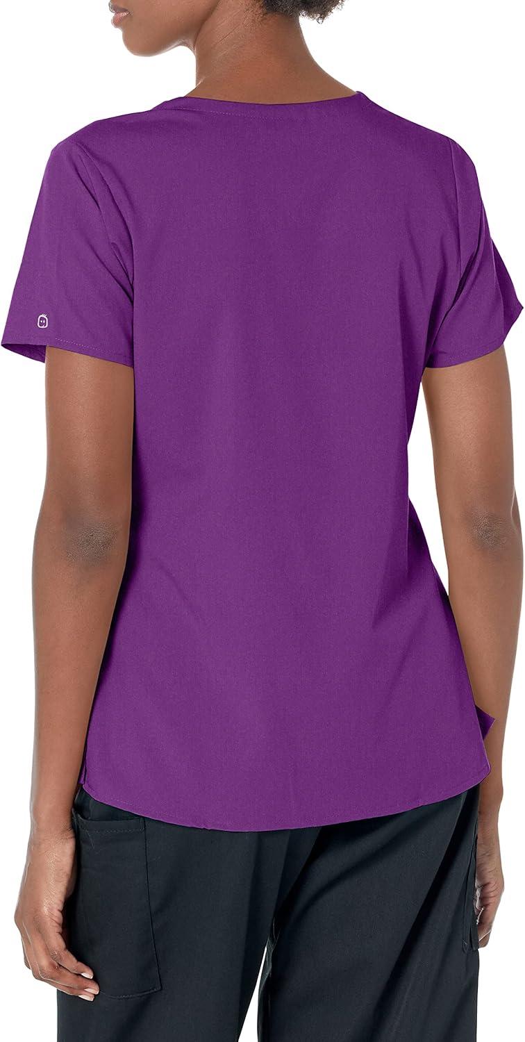 imageWonderWink Womens Womens 4 Pocket Notch Neck Scrub TopEggplant