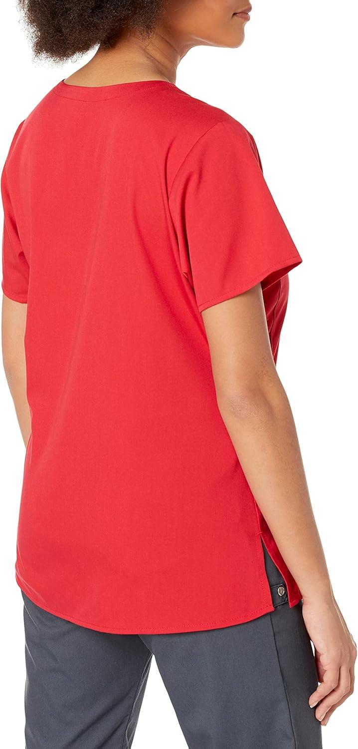 imageWonderWink Womens Womens 4 Pocket Notch Neck Scrub TopRed