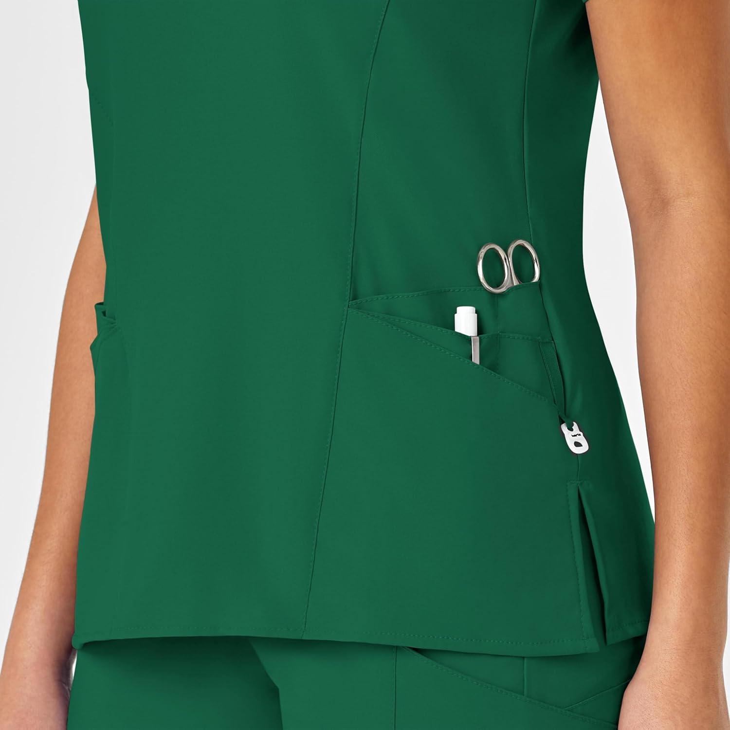 imageWonderWink Womens Womens Mock Wrap Scrub TopHunter