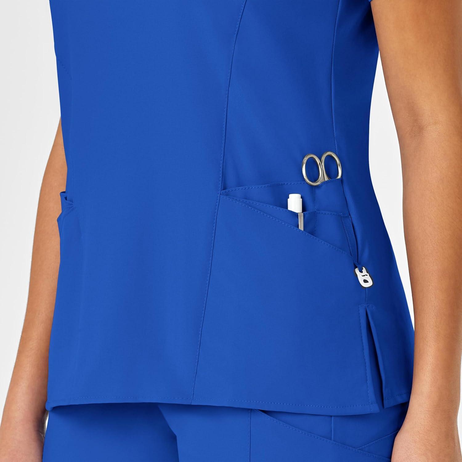 imageWonderWink Womens Womens Mock Wrap Scrub TopRoyal