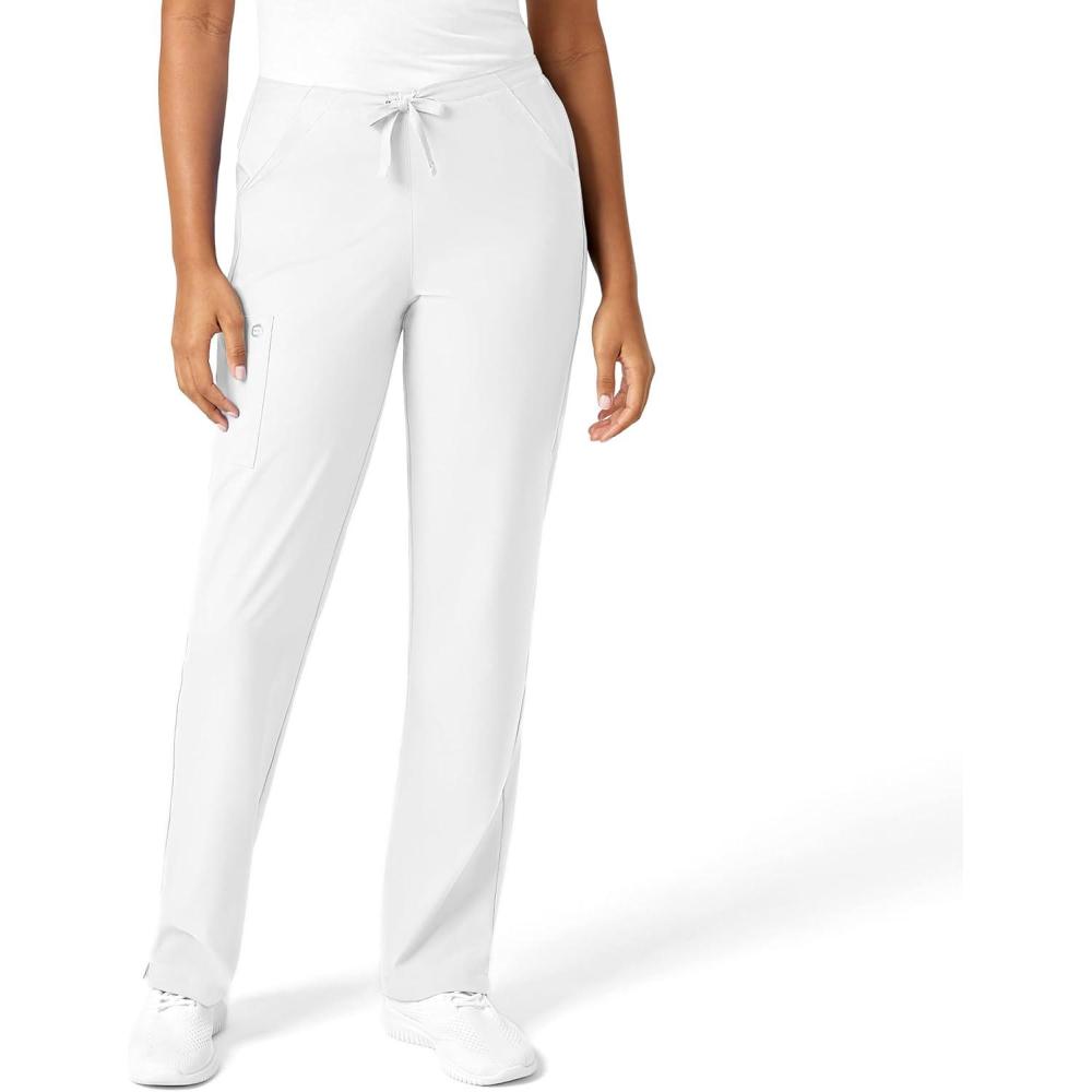 imageWonderWink Petite Womens Drawstring PantWhite
