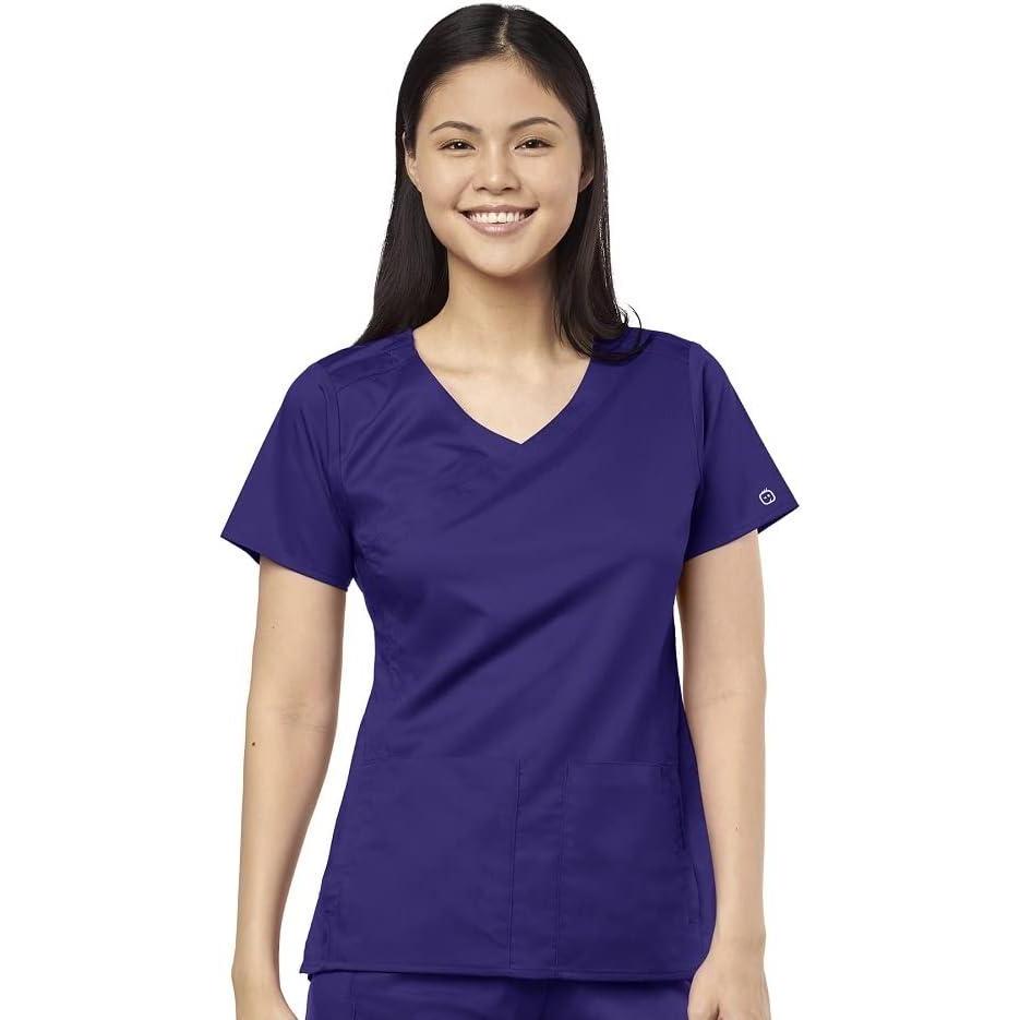 imageWonderWink Womens 4Pocket Mock Wrap TopGrape