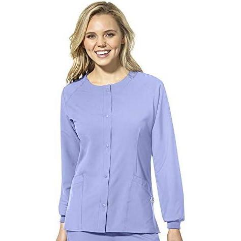 imageWonderWink Womens Crew Neck Warm Up JacketCeil Blue