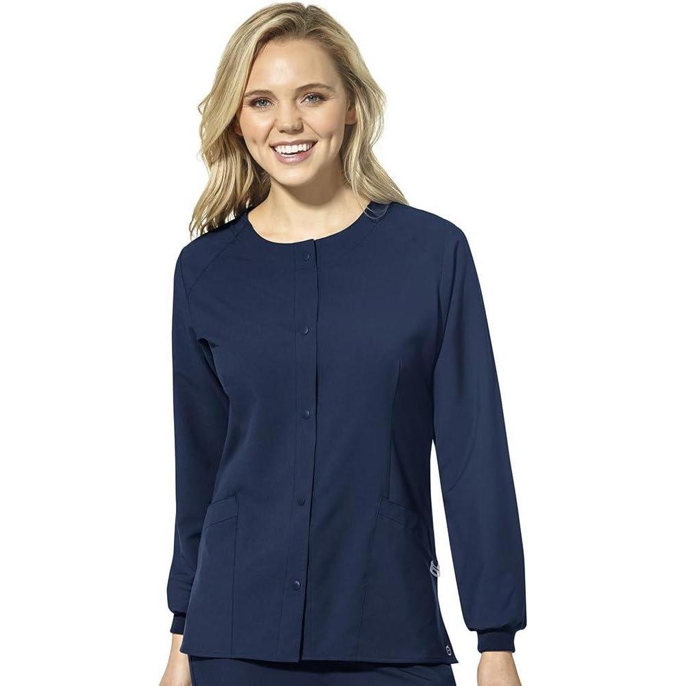 imageWonderWink Womens Crew Neck Warm Up JacketNavy