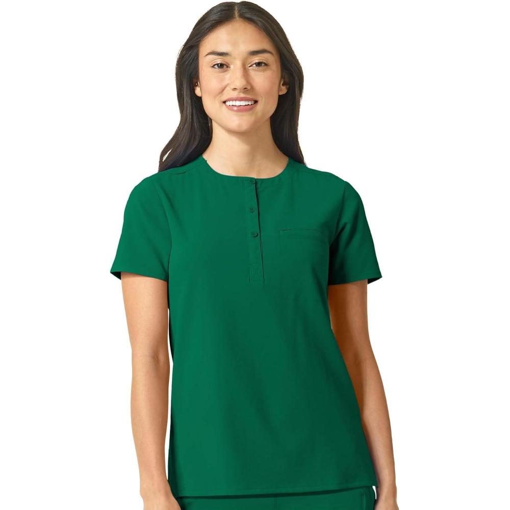 imageWonderWink Womens Mandarin Collar Tuckin TopHunter