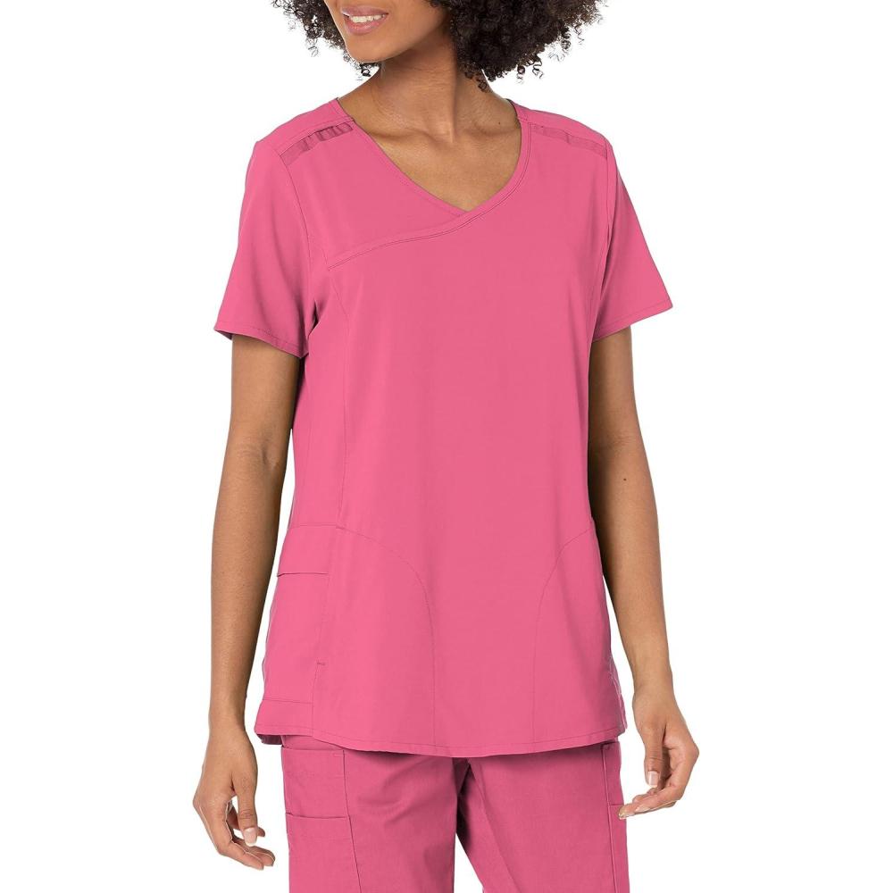 imageWonderWink Womens Mock Wrap Scrub TopRosebud