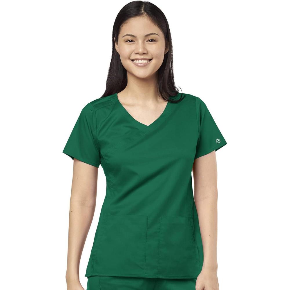 imageWonderWink Womens Womens 4 Pocket Wrap Scrub TopHunter