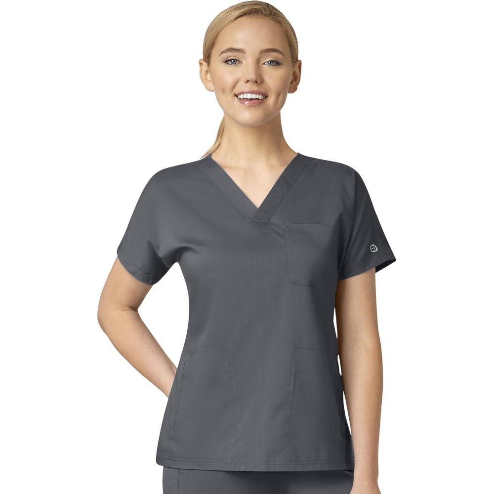 imageWonderWink Womens Womens Dolman Scrub TopPewter