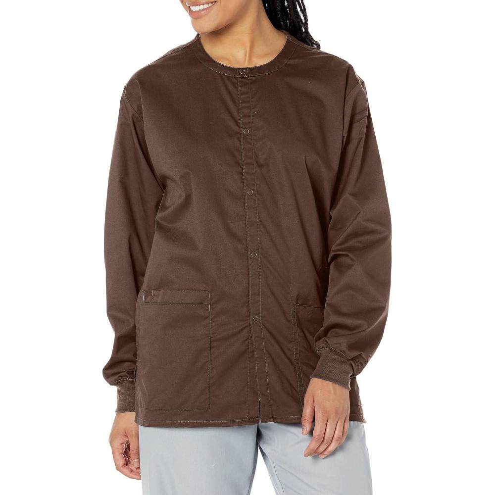 imageWonderWink womens Snap Front JacketChocolate