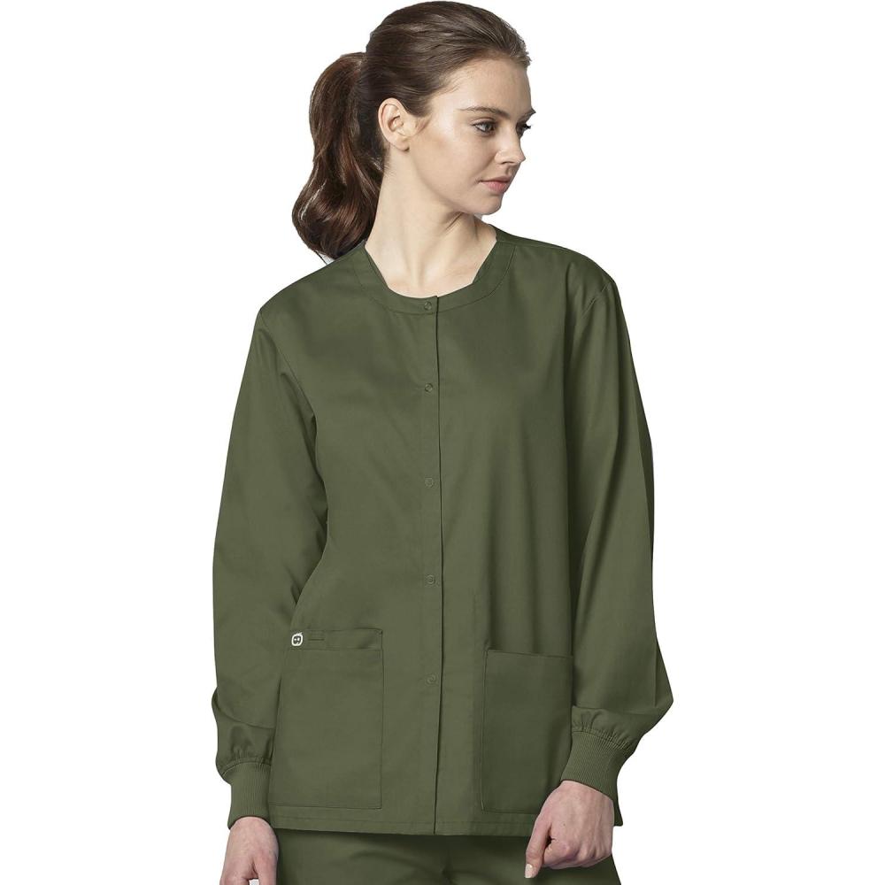 imageWonderWink womens Snap Front JacketOlive