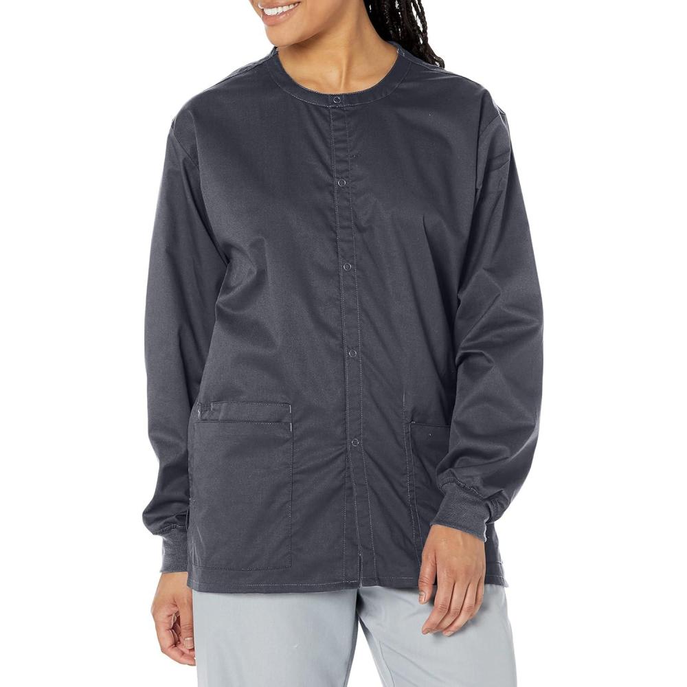 imageWonderWink womens Snap Front JacketPewter