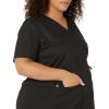 Wink WonderWORK Scrubs for Maternity Mock Wrap Scrub Tops(Black)