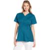 Wink WonderWORK Scrubs for Maternity Mock Wrap Scrub Tops(Caribbean)