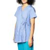 Wink WonderWORK Scrubs for Maternity Mock Wrap Scrub Tops(Ceil Blue)