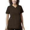 Wink WonderWORK Scrubs for Maternity Mock Wrap Scrub Tops(Chocolate)