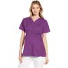 Wink WonderWORK Scrubs for Maternity Mock Wrap Scrub Tops(Eggplant)