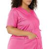Wink WonderWORK Scrubs for Maternity Mock Wrap Scrub Tops(Fuchsia)
