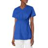 Wink WonderWORK Scrubs for Maternity Mock Wrap Scrub Tops(Galaxy Blue)