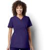Wink WonderWORK Scrubs for Maternity Mock Wrap Scrub Tops(Grape)
