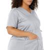 Wink WonderWORK Scrubs for Maternity Mock Wrap Scrub Tops(Grey)