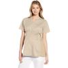 Wink WonderWORK Scrubs for Maternity Mock Wrap Scrub Tops(Khaki)